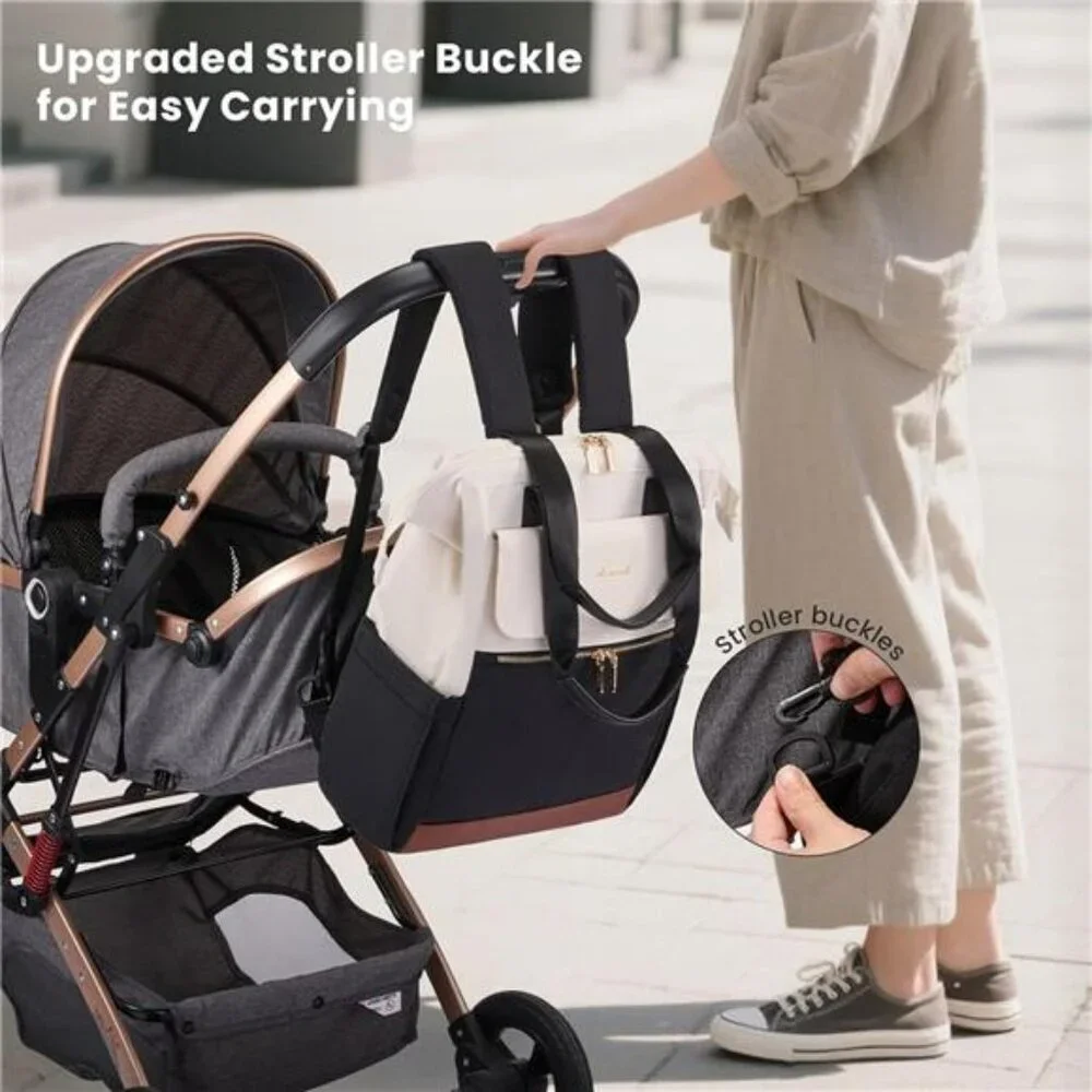 Large Waterproof Diaper Bag Backpack Tote with Insulated Pockets Baby Travel Bag